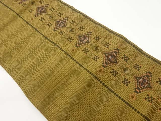 JAPANESE NAGOYA OBI / CHIKUZEN HAKATA / WOVEN RHOMBUS